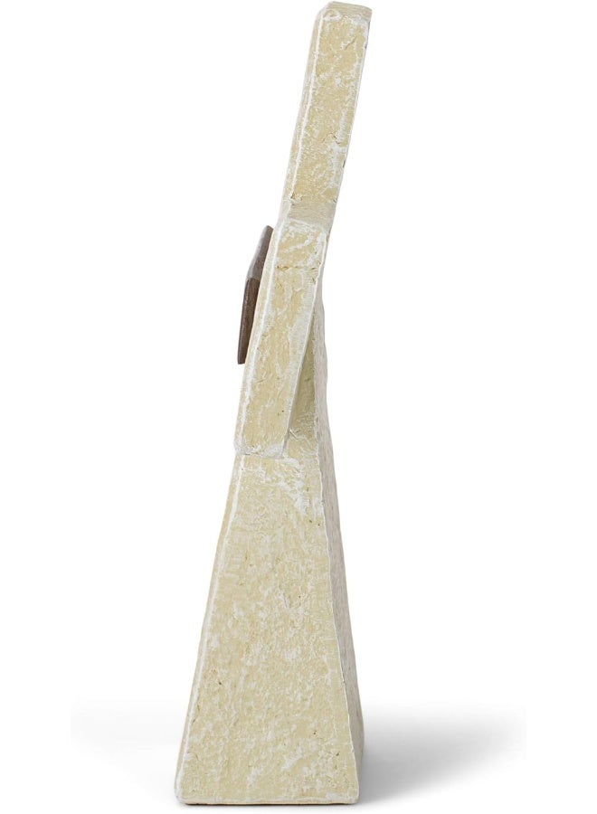 Lighthouse Christian Products Lighthouse Christian Products Strength in The Lord Sandstone 5.5 Inch Cast Stone Bronze Title Bar Cross Figurine  - Image 3