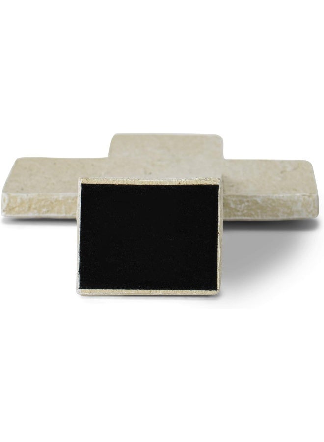 Lighthouse Christian Products Lighthouse Christian Products Strength in The Lord Sandstone 5.5 Inch Cast Stone Bronze Title Bar Cross Figurine  - Image 5