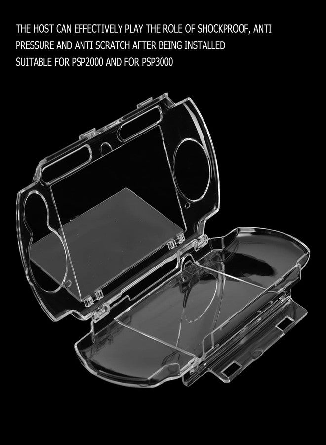 Pomya Protective Shell, for PSP 2000 3000 Game Console, Transparent Crystal Protective Cover Shell Skin, Full Housing Case with Movie Bracket, Shock/Scratch Resistant - Image 2