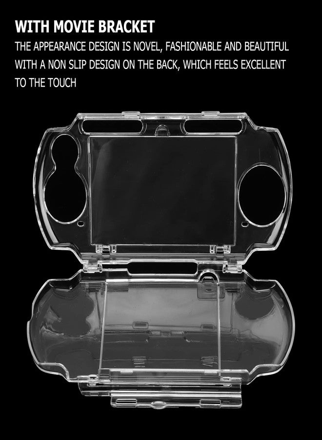 Pomya Protective Shell, for PSP 2000 3000 Game Console, Transparent Crystal Protective Cover Shell Skin, Full Housing Case with Movie Bracket, Shock/Scratch Resistant - Image 3