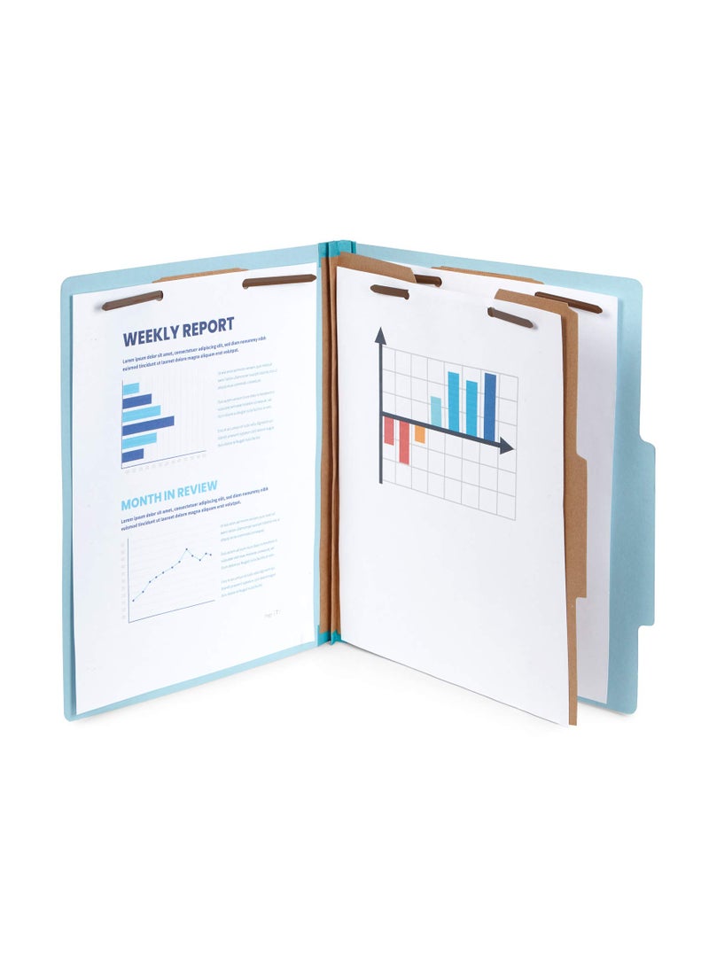 Blue Summit Supplies 10 Blue Classification Folders - 1 Divider - 2 Inch Tyvek Expansions - Durable 2 Prongs, for Medical Files, Law Client Files, Pressboard Classification Folders 1 Dividers Letter Size, Blue, 10 Pack  - Image 5