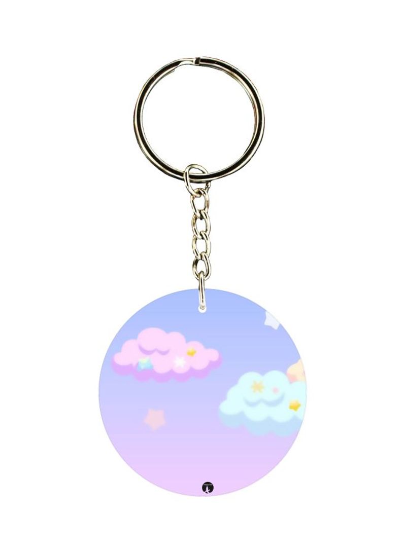 Double Sided Cloud Printed Keychain
