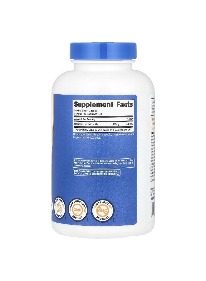 Nutricost, Niacin, 500 mg, 240 Capsules - Image 2