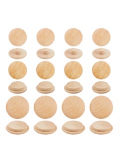 KASTWAVE 150 Pcs 3 Sizes Furniture Buttons Round Wood Button Plugs Unfinished Mushroom Wooden Screw Hole Button Hardwood Plug Caps for Locking Craft Decoration Woodworking 7MM 15MM 20MM  - Image 1
