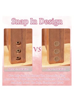 KASTWAVE 150 Pcs 3 Sizes Furniture Buttons Round Wood Button Plugs Unfinished Mushroom Wooden Screw Hole Button Hardwood Plug Caps for Locking Craft Decoration Woodworking 7MM 15MM 20MM  - Image 5