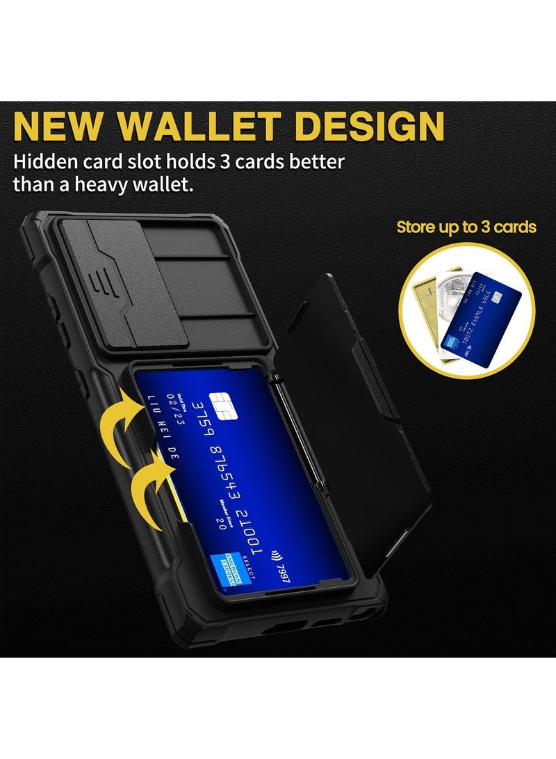 X-level Samsung Galaxy S24 Ultra Case Cover with Wallet Card Holder Kickstand Anti-drop Waterproof Comfortable Touch Feel back Cover Support Wireless Charging Camera Len Protector Phone Shell Accessory - Image 2