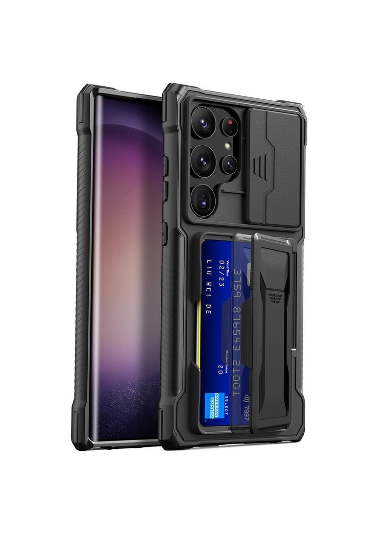 X-level Samsung Galaxy S24 Ultra Case Cover with Wallet Card Holder Kickstand Anti-drop Waterproof Comfortable Touch Feel back Cover Support Wireless Charging Camera Len Protector Phone Shell Accessory - Image 1