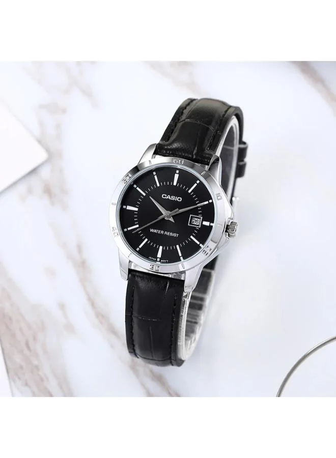 كاسيو Women's Leather Analog Watch LTP-V004L-1AUDF - 30.2 mm
