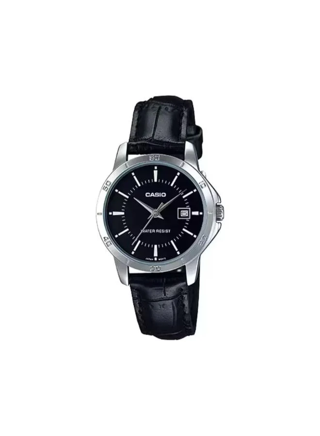 كاسيو Women's Leather Analog Watch LTP-V004L-1AUDF - 30.2 mm