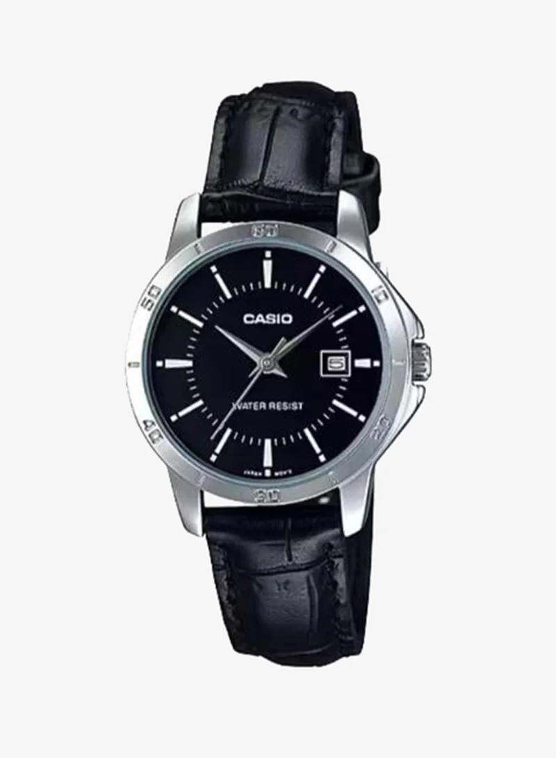 Casio Women's Leather Analog Watch LTP-V004L-1AUDF - 30.2 mm