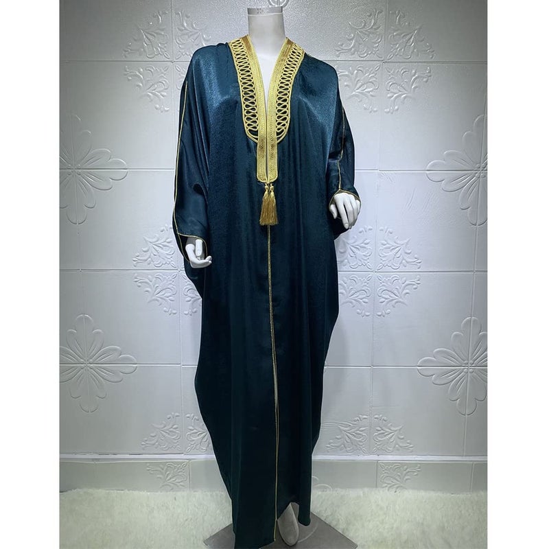 PolyJolly Unisex Gold Embroidery Bisht Gown Dubai Saudi Abaya Eid Abaa Muslim Dress Four Colors Option - Image 2