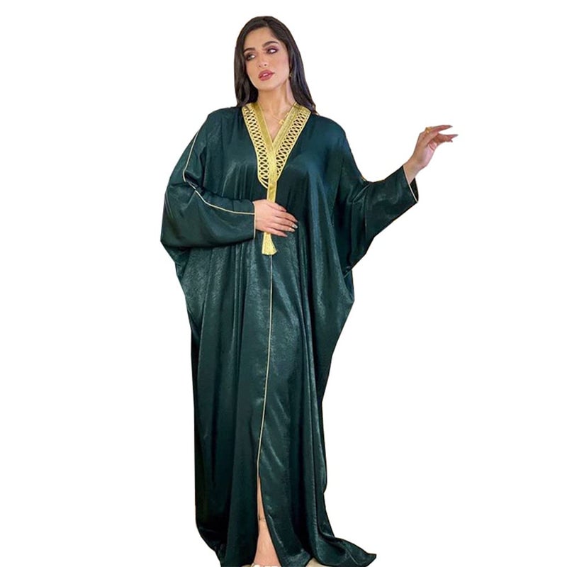 PolyJolly Unisex Gold Embroidery Bisht Gown Dubai Saudi Abaya Eid Abaa Muslim Dress Four Colors Option - Image 1