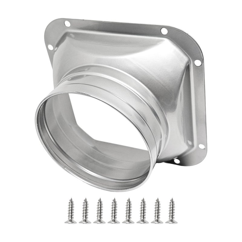 bociloy 4 Inch Duct Connector Flange Metal Straight Pipe Flange Square to Round Interface for Ventilation Cooling Heating Air Conditioning Systems with Screws - Image 2