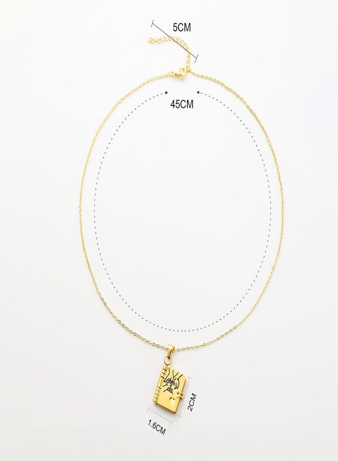 MOROTOLE For Daughter-My Incredible Book Necklace,To My Daughters from Mom and Dad Book Necklaces,Adjustable Book Necklaces with 6 Pages of Engraved Information,Book Necklace for Daughter - Image 5