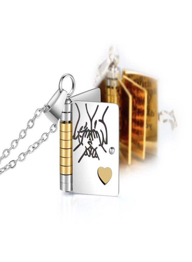 MOROTOLE For Daughter-My Incredible Book Necklace,To My Daughters from Mom and Dad Book Necklaces,Adjustable Book Necklaces with 6 Pages of Engraved Information,Book Necklace for Daughter - Image 1