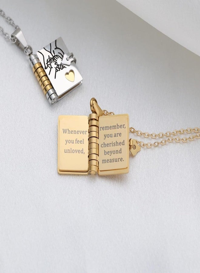 MOROTOLE For Daughter-My Incredible Book Necklace,To My Daughters from Mom and Dad Book Necklaces,Adjustable Book Necklaces with 6 Pages of Engraved Information,Book Necklace for Daughter - Image 4