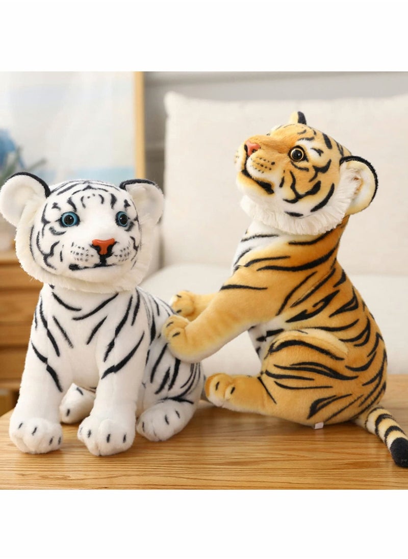 Plush Tiger Toy, 27 cm Realistic Stuffed Tiger Toy Jungle Zoo Tiger Stuffed Animal Tiger Throw Pillow for Kids Child Boys Girls Friends Birthday Party Children's Day Gift - Image 2