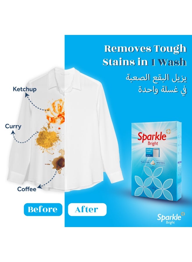 سباركل برايت  مسحوق غسيل سباركل برايت 1.5 كجم – للغسالات الأمامية، لجميع أنواع الأقمشة - Image 2