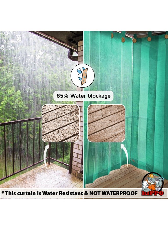 Hippo HIPPO 150 GSM Outdoor Sun Blocking Balcony Loop Curtains Sun & UV Protection, Light Filtering 7.5FT Door Curtain (4.5FTX7.5FT, Green, 2 PC)  - Image 3