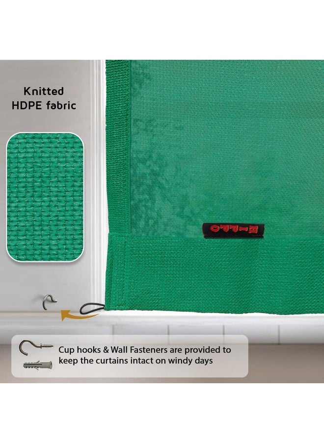 Hippo HIPPO 150 GSM Outdoor Sun Blocking Balcony Loop Curtains Sun & UV Protection, Light Filtering 7.5FT Door Curtain (4.5FTX7.5FT, Green, 2 PC)  - Image 5