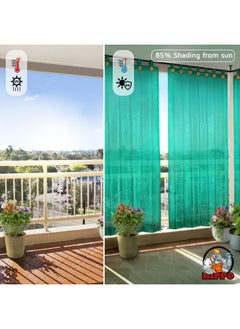 Hippo HIPPO 150 GSM Outdoor Sun Blocking Balcony Loop Curtains Sun & UV Protection, Light Filtering 7.5FT Door Curtain (4.5FTX7.5FT, Green, 2 PC)  - Image 2