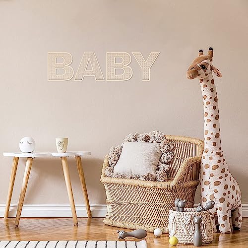 She Love Wooden Rattan Letters 8 inch Wood Letters J for Wall Decor Crafts Boho Nursery Decor for Baby Shower Wedding Bedroom Name Signs Large Rustic Letter Home Decoration - Image 5