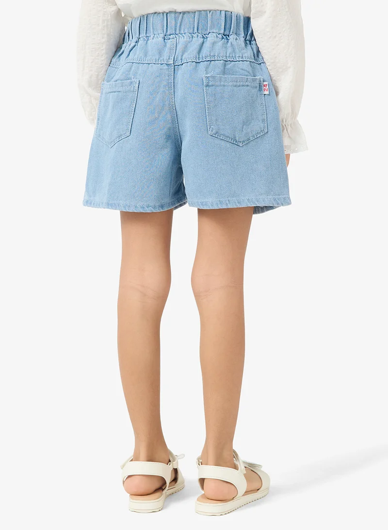Pinata  Butterfly Mid Blue Denim Shorts for Women | Best Price UAE