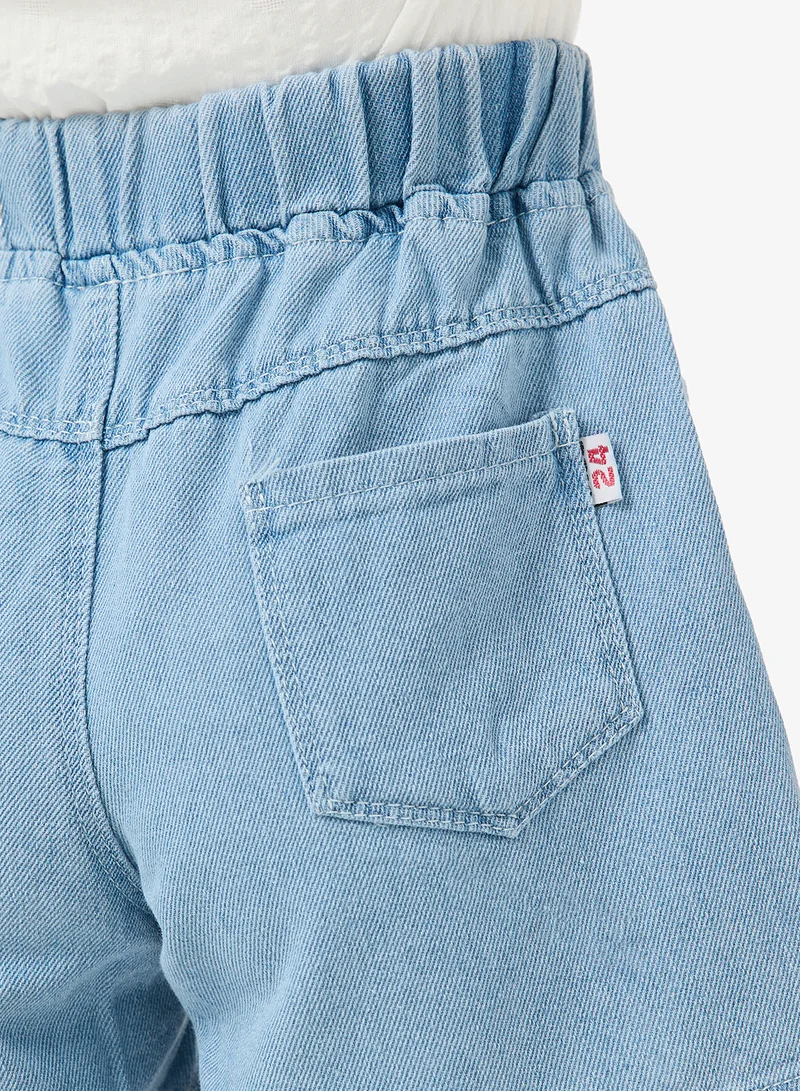 Pinata  Butterfly Mid Blue Denim Shorts for Women | Best Price UAE