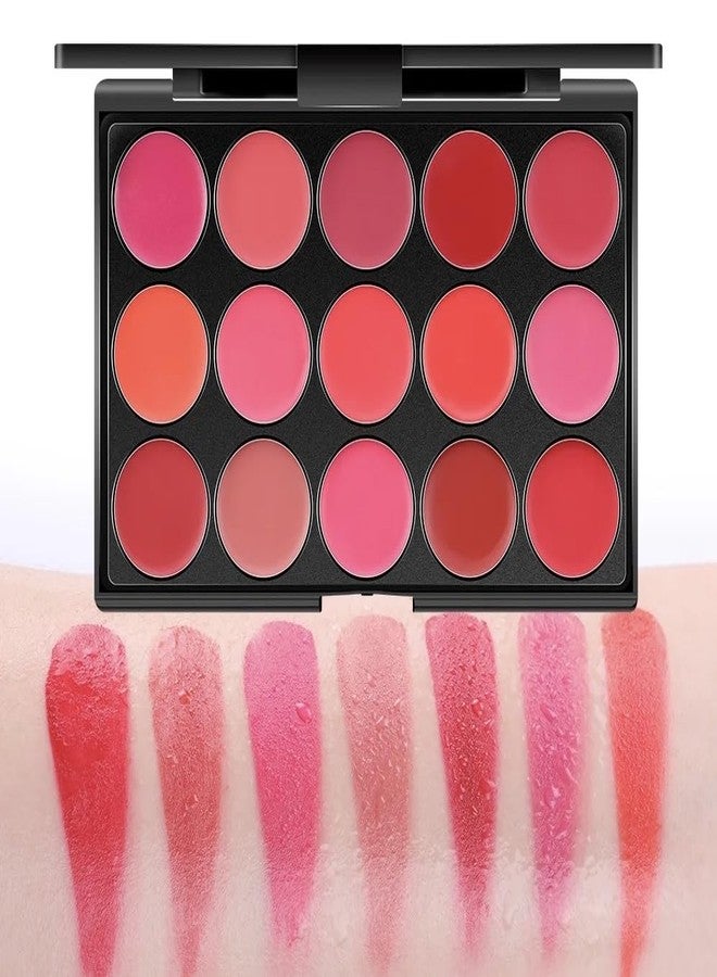 FEELHIGH باليت أحمر شفاه فيلهاي بـ ١٥ لونًا، باليت كريم ملمع شفاه احترافي، مجموعة أحمر شفاه أحمر مطفي للنساء، لون شفاه مطفي يدوم ٢٤ ساعة، مقاوم للماء - Image 5