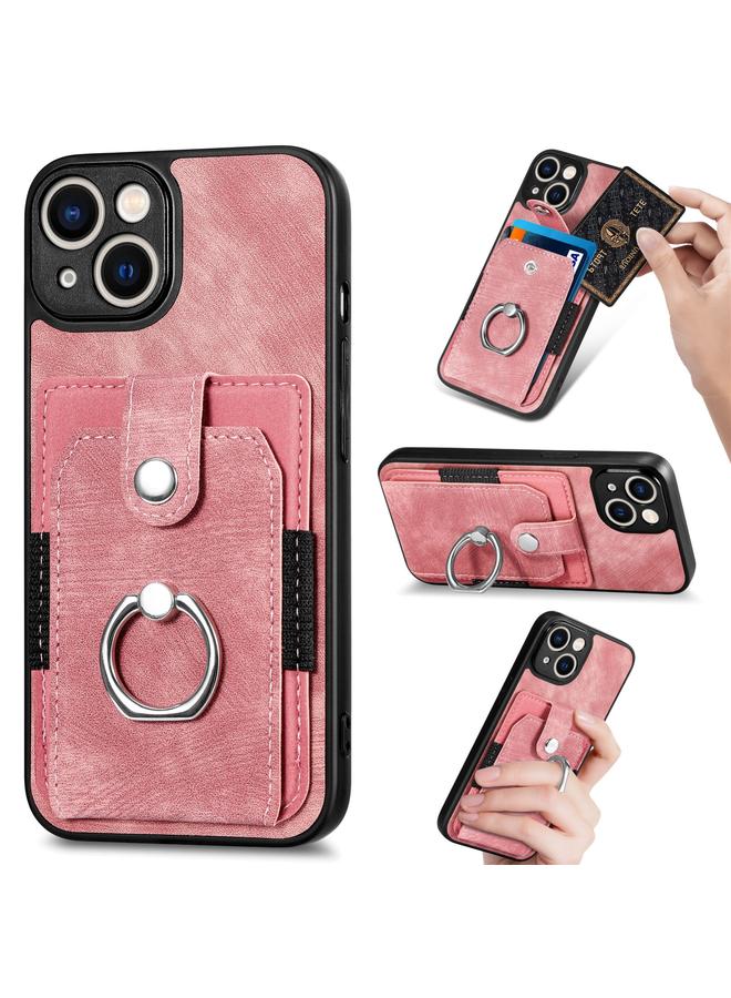 S-TOP Case For iPhone 11 Retro Skin-feel Ring Card Wallet Phone Case - Image 1