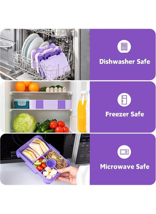 ShebSheb Cute Bento Box with 5/6 Compartments,Leak-Proof Lunch Box for Kids & Toddlers,Removable Lunch Containers for School Sports Travel - Image 4