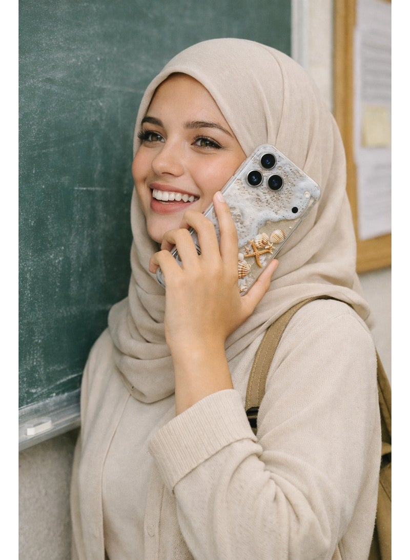 🌊 غلاف هاتف آيفون 17 برو بتصميم أمواج البحر والأصداف – طباعة 2D – نحيف، مقاوم للصدمات، TPU مرن - Image 3