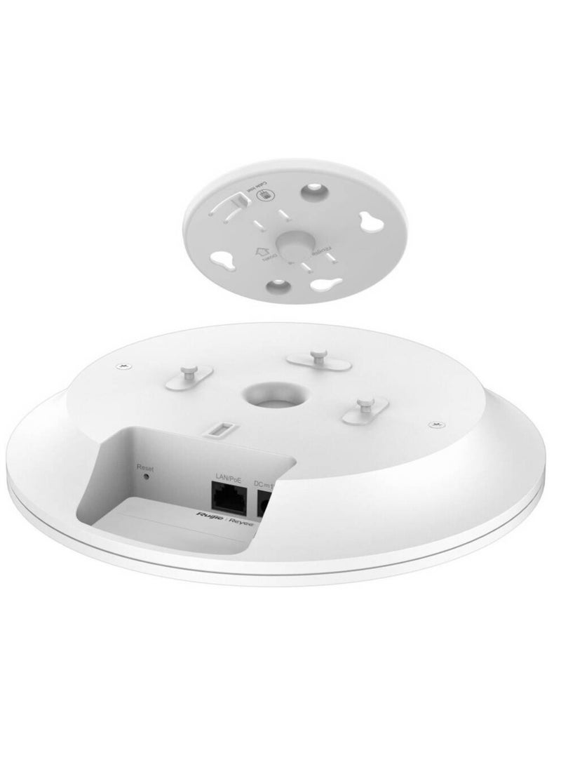 Ruijie - Ruijie RG-RAP2266 AX3000 Indoor Ceiling-Mount Wi-Fi 6 Access Point, 2977Mbps Max Speed, Dual Band 2.4 GHz & 5 GHz, Reyee Mesh Technology, Round Decent Design, White | RG-RAP2266 - Image 1
