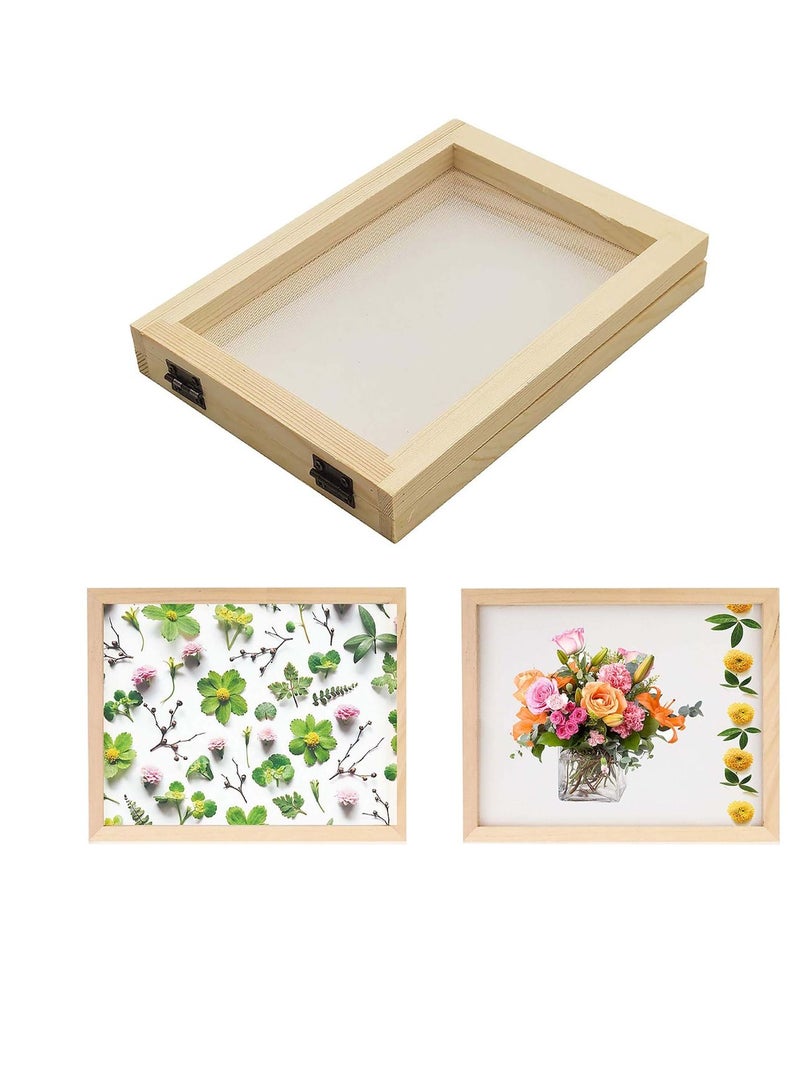Paper Making Papermaking Mould Frame, Traditional Ancient Paper Natural, 12.5 * 18cm Screen Printing Frame for DIY Paper Craft and Dried Flower Handcraft, Perfect for Kids Activities - Image 1