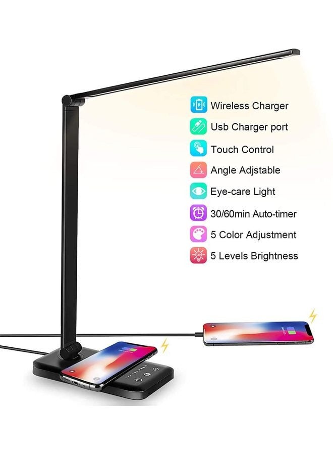 Captaintech LED Desk Lamp With Wireless Charger And USB Charging Port White/Warm White/Yellow 39cm - Image 3