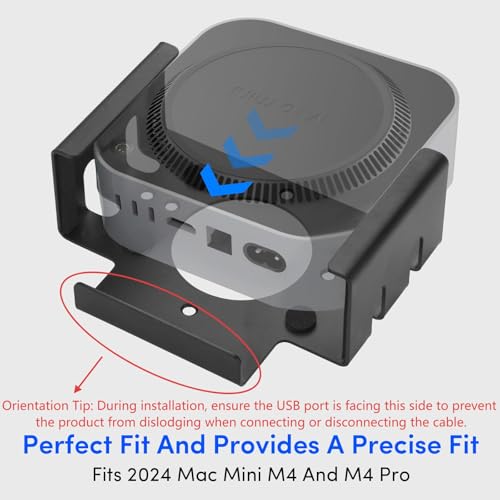 ATMTV All Metal Mac mini M4 Stand Secure Under Desk Mount for 2024 Mac mini M4M4 ProVESA Wall Mount CompatibleSpaceSaving DesignMac mini M4 Mount Accessories for Mac mini - Image 3