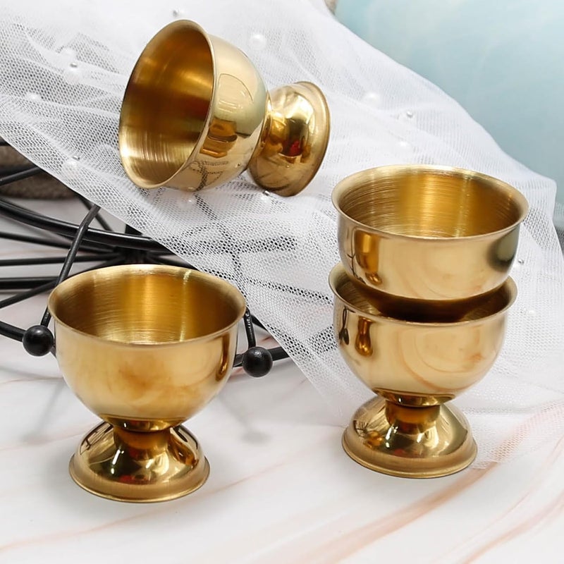 UOIENRT Stainless Steel Egg Cups, Gold Egg Holder Set of 8 for Hard Soft Boiled Eggs Kitchen Tool - Image 5