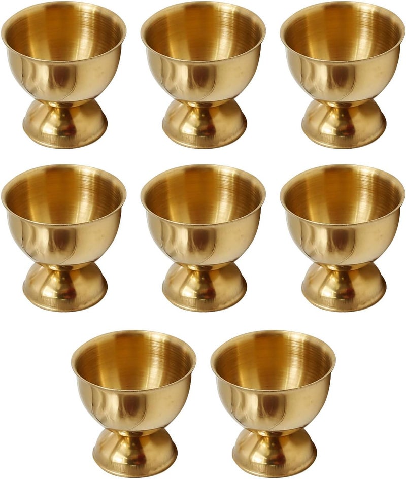 UOIENRT Stainless Steel Egg Cups, Gold Egg Holder Set of 8 for Hard Soft Boiled Eggs Kitchen Tool - Image 1