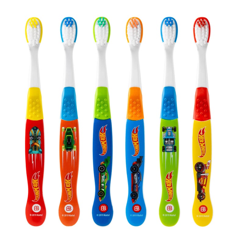 Brush Buddies فرشاة أسنان برش بوديز هوت ويلز للأطفال، فرشاة أسنان للأطفال، عبوة فرشاة الأسنان، شعيرات ناعمة للأطفال، للأطفال من عمر 2-4 سنوات، 6 قطع - Image 2
