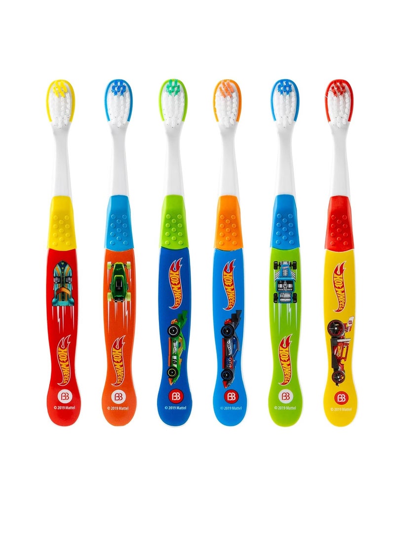 Brush Buddies - Brush Buddies 6-Pack Hot Wheels Toothbrush for Kids, Kids Battery Powered Toothbrushes, Toothbrush Pack, Soft Bristle Toothbrushes for Kids, Toddler Toothbrush Ages 2-4, Multicolor - Image 1