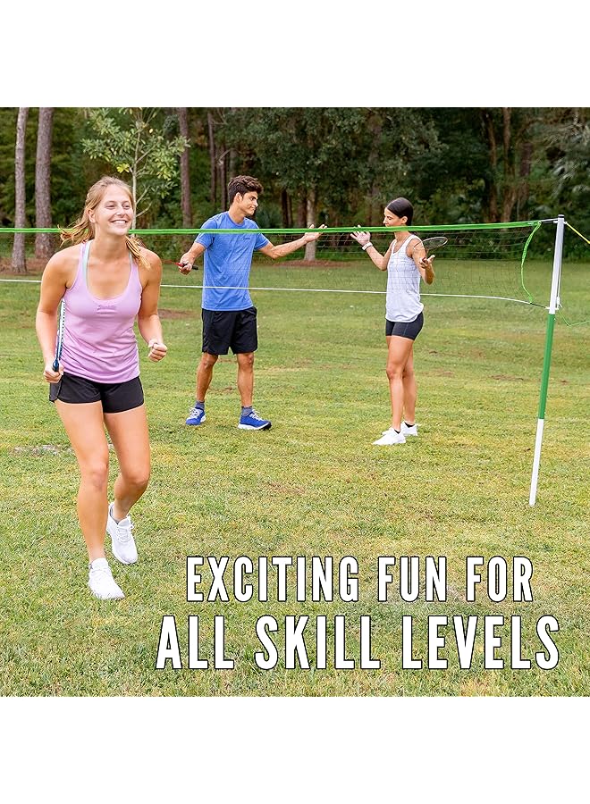 فرانكلين سبورتس مجموعة مضارب تنس الريشة + مجموعة بيردي، معدات تنس الريشة البديلة للأطفال والبالغين، مجموعات مضارب تنس الريشة للاعبين أو لأربعة لاعبين - Image 5