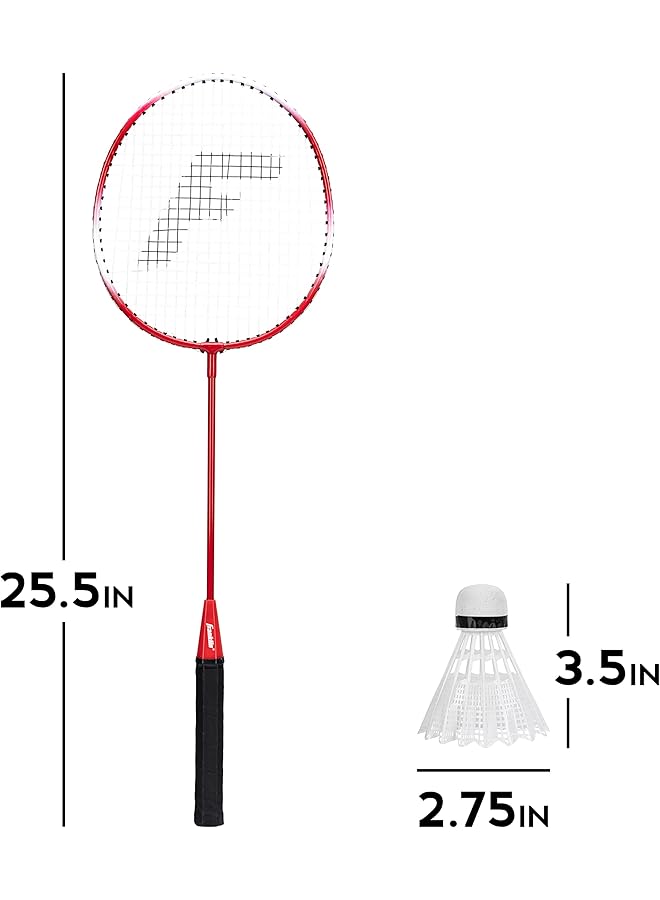 فرانكلين سبورتس مجموعة مضارب تنس الريشة + مجموعة بيردي، معدات تنس الريشة البديلة للأطفال والبالغين، مجموعات مضارب تنس الريشة للاعبين أو لأربعة لاعبين - Image 3