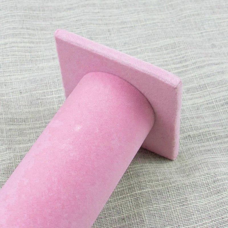 AUEAR, Velvet Vertical Tower Display Bracelet Tower Vertical Hair Band T-Bar Display Holder for Headband Scrunchie (Pink, Square Bottom, 1-Pack) - Image 4