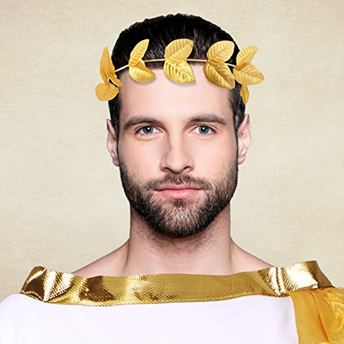 SATINIOR 2 PCS Halloween Greek Costume White Roman Toga Adult Toga Costume Tunic with Leaf Crown Headdress Laurel Wreath(S) - Image 5