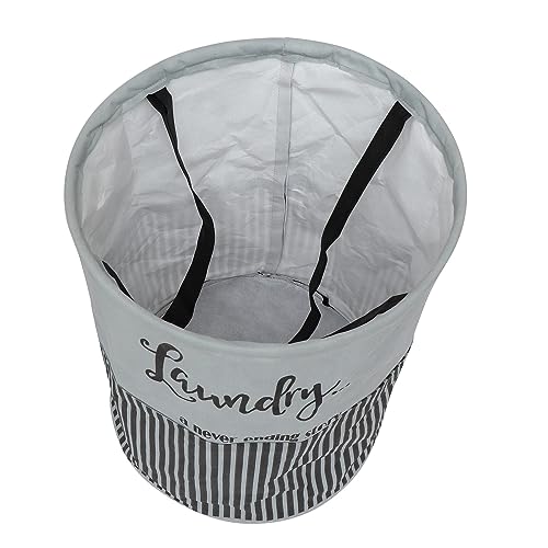 Perpetual Cloth Basket for Laundry - Waterproof Non-Woven Cloth Bag for Storage Clothes | Foldable Laundry Basket Bag with Handle 45 Liters - Pack of 2, Grey - 5.91 x 11.81 x 1.97 inch - Image 3