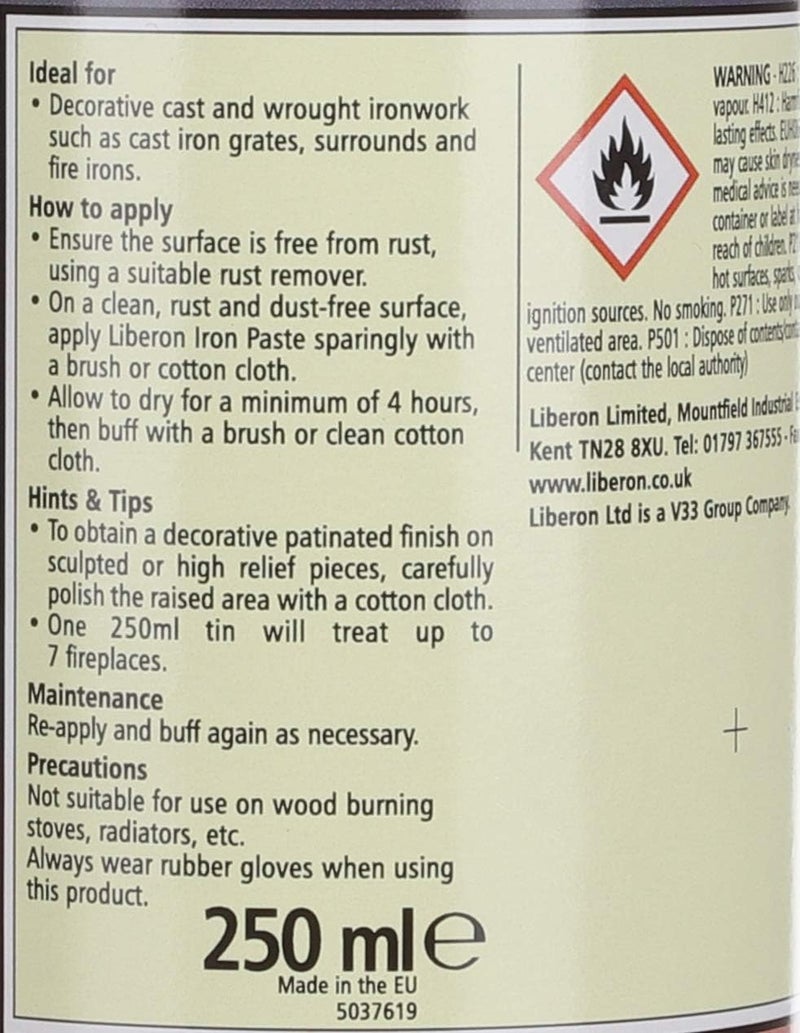 Liberon 250ml Iron Paste for Cast and Wrought Iron Care - Image 2