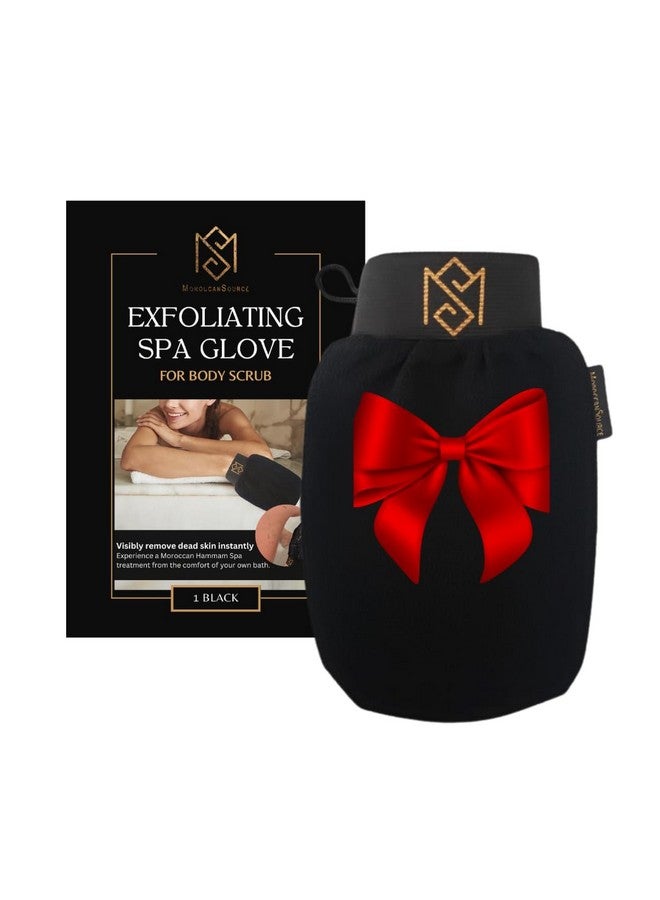 MS Exfoliating Bath Glove For Body Scrub (Kessa Mitt) - Pack Of 1 - Dead Skin Remover And Deep Pore Cleanser - Gentle Viscose Fiber - By Moroccansource  - Image 1