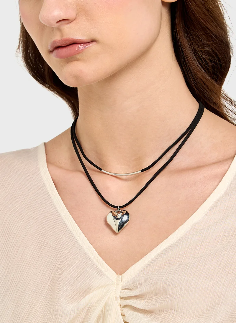 Ginger Layered Heart Pendant Necklace