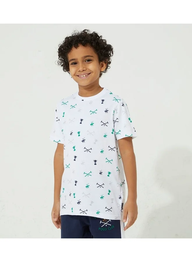 Fit printed polo t-shirt