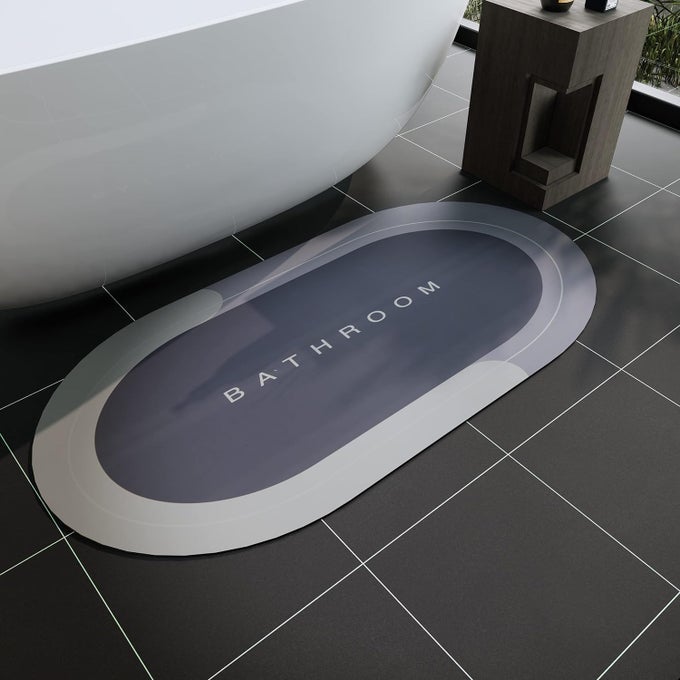SUPER ABSORBENT BATH MAT QUICKDRYING BATHROOM MATS SUPER ABSORBENT LIVING ROOM FLOOR MAT SIMPLE KITCHEN DOORMAT OVAL 40X60CM